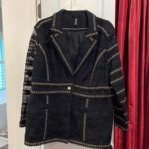 Berek black lace blazer with gold grommet detail. Sz 22 (purchased from Neimans)